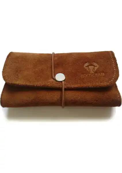 Bouscrab Süet Deri Tütün Kesesi Estetik ve Dayanıklılık Sağlayan Pratik Tasarım