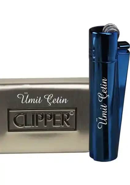 Clipper Metal Çakmak Parlement Mavisi: Şık ve Dayanıklı Kişiselleştirilebilir Hediye Seçeneği
