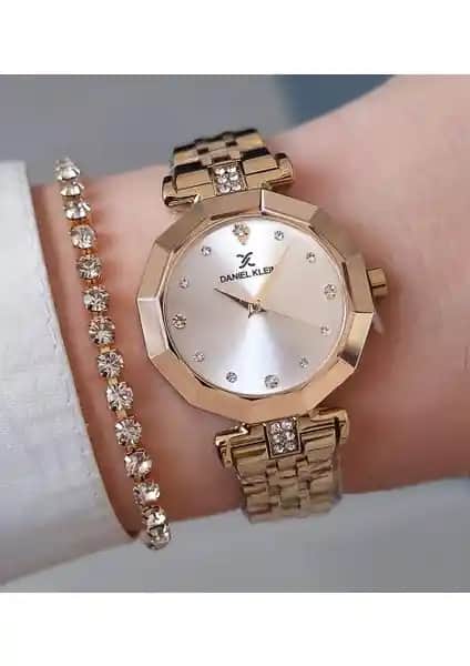 Daniel Klein Yeni Model Kadın Altın Sarısı Cam Kesme Teknolojili Şık Saat