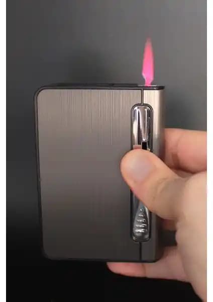 Degrade Siyah Otomatik Jet Çakmaklı Sigara Kutusu: Şık ve Dayanıklı Tasarım Özellikleri