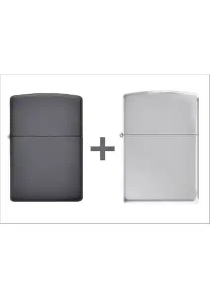 İndirim Center Zippo Siyah ve Gümüş Gri Benzinsiz Çakmaklar Kalite ve Şıklık Bir Arada
