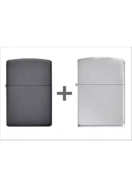İndirim Center Zippo Siyah ve Gümüş Gri Benzinsiz Çakmaklar Kalite ve Şıklık Bir Arada