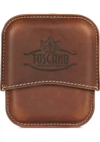 Londo Hakiki Deri Hava ve Aroma Sızdırmaz Puro Kılıfı 5 Puro Kapasiteli Şık Tasarım