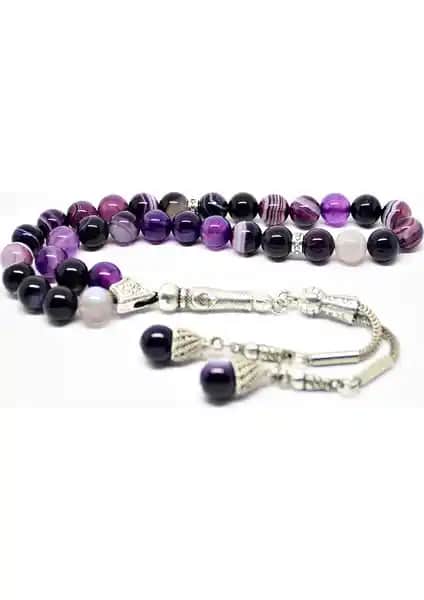 Nurberk Çizgili Akik Taşı Tesbih: Doğallık ve Estetiğin Zarif Buluşması