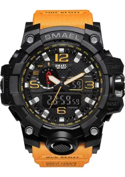 Smael 1545 Dijital Spor Kol Saati Siyah Turuncu Modern Tasarım ve Fonksiyonellik