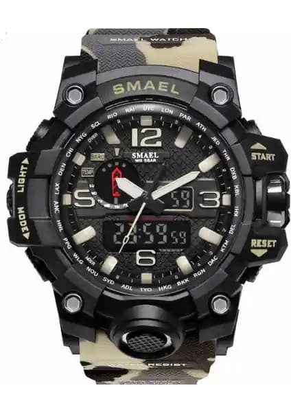 Smael S1545 Kamuflaj Haki Erkek Kol Saati: Dayanıklı ve Çok Fonksiyonlu Tasarım