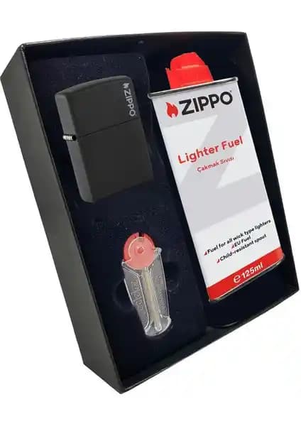 Zippo Mat Siyah Hediyelik Çakmak Seti: Şık ve Güvenilir Tasarım ile Dayanıklı Kullanım