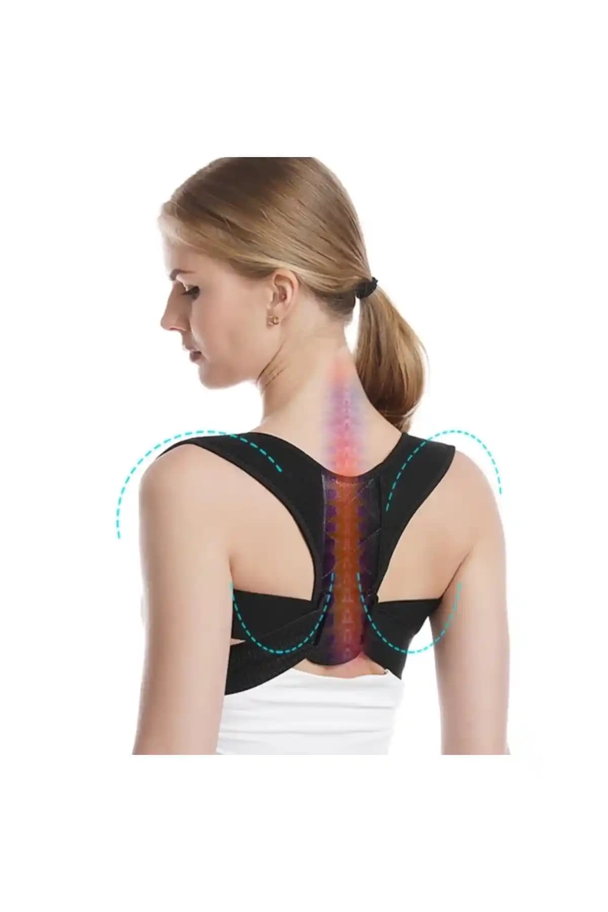 Ankaflex Siyah Medikal Deri Desenli Unisex Korse ile Duruşunuzu Geliştirin