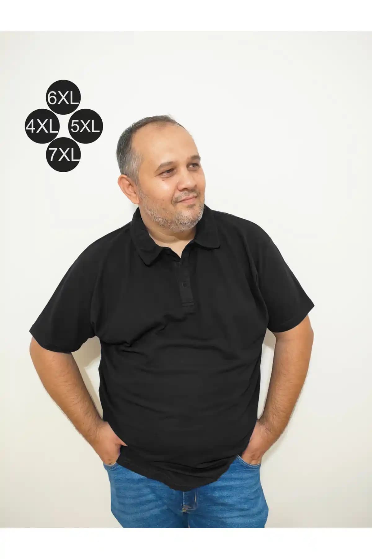 BİG NONA Büyük Beden Unisex Polo Yaka T-Shirt Şık ve Konforlu Tasarım