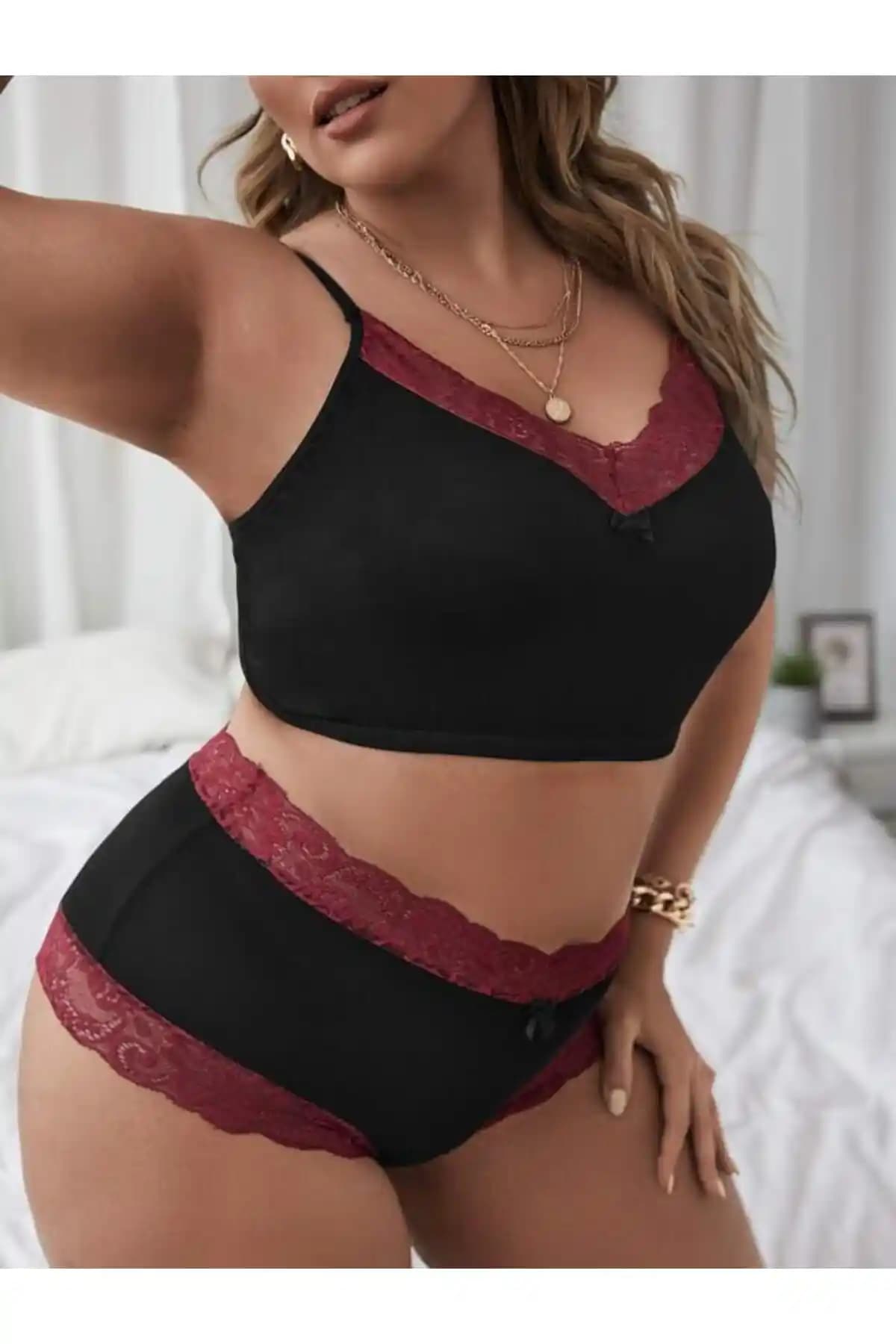 Fancy&Dancy Siyah Dantelli Kadın Sütyen ve Külot Takımı Şıklık ve Konfor Sunar
