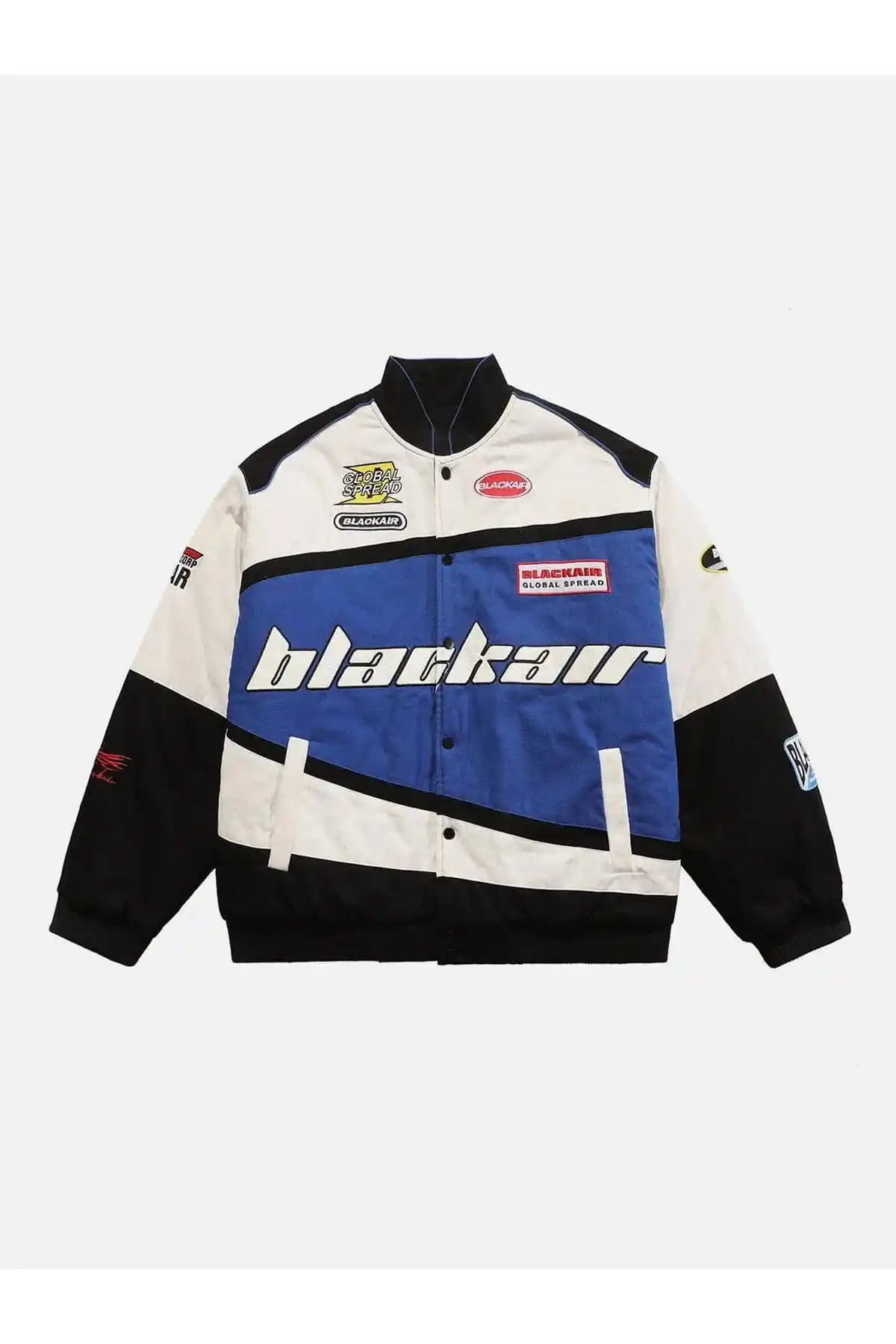 Genel Markalar Mavi Black Air Retro Oversize Paraşüt Ceket Modern ve Şık Tasarım