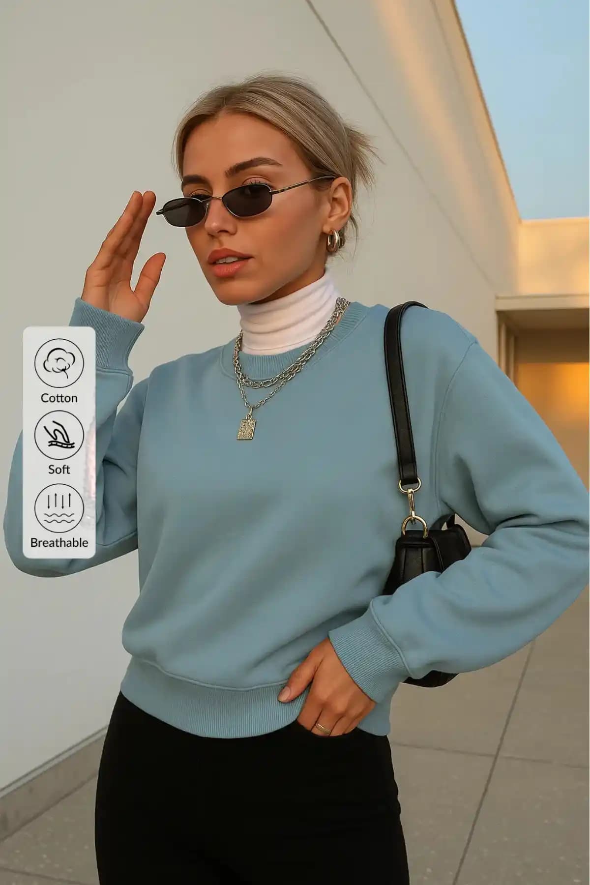 Kadın Basic Oversize Kışlık Sweatshirt: Rahat ve Şık Günlük Giyim Seçeneği