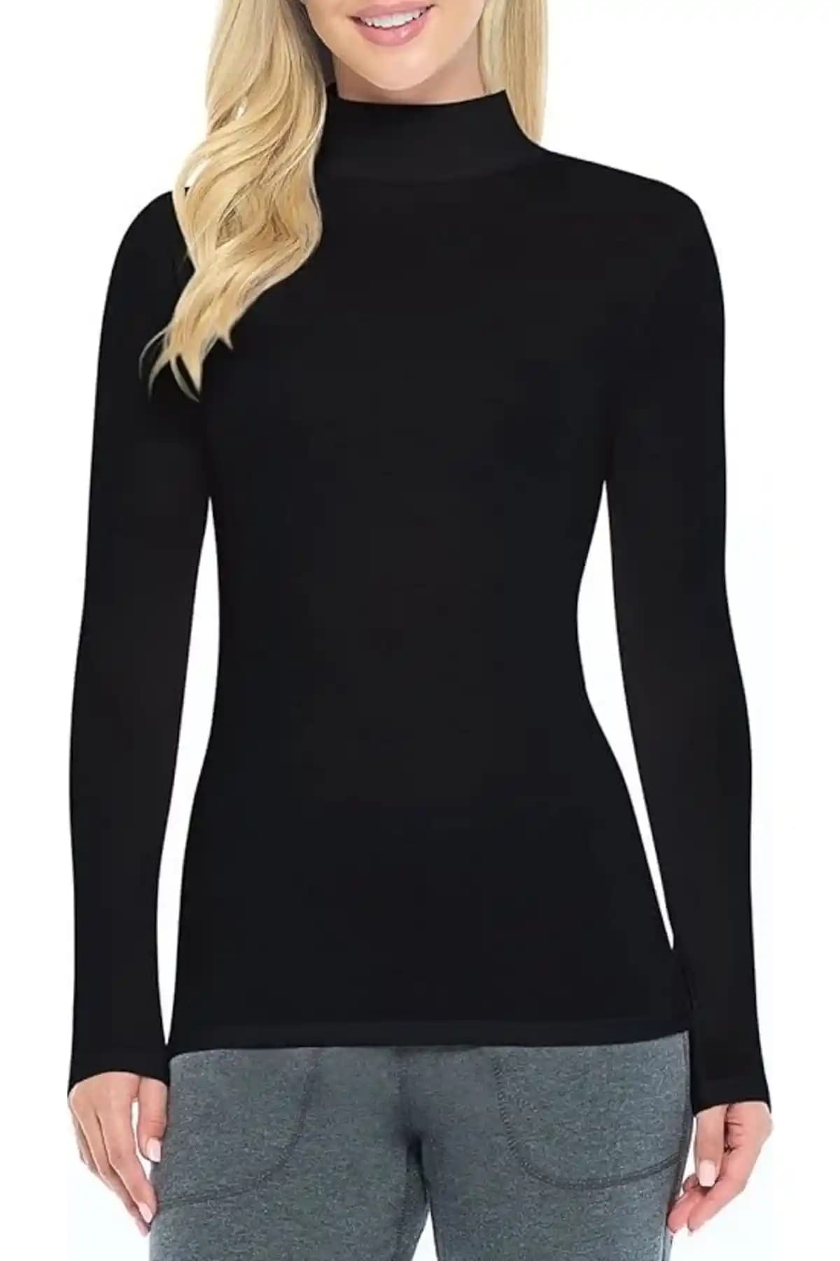 Lady Hazal Siyah Yarım Balıkçı Atlet Boy Body Modern Tasarım ve Konfor Sunar