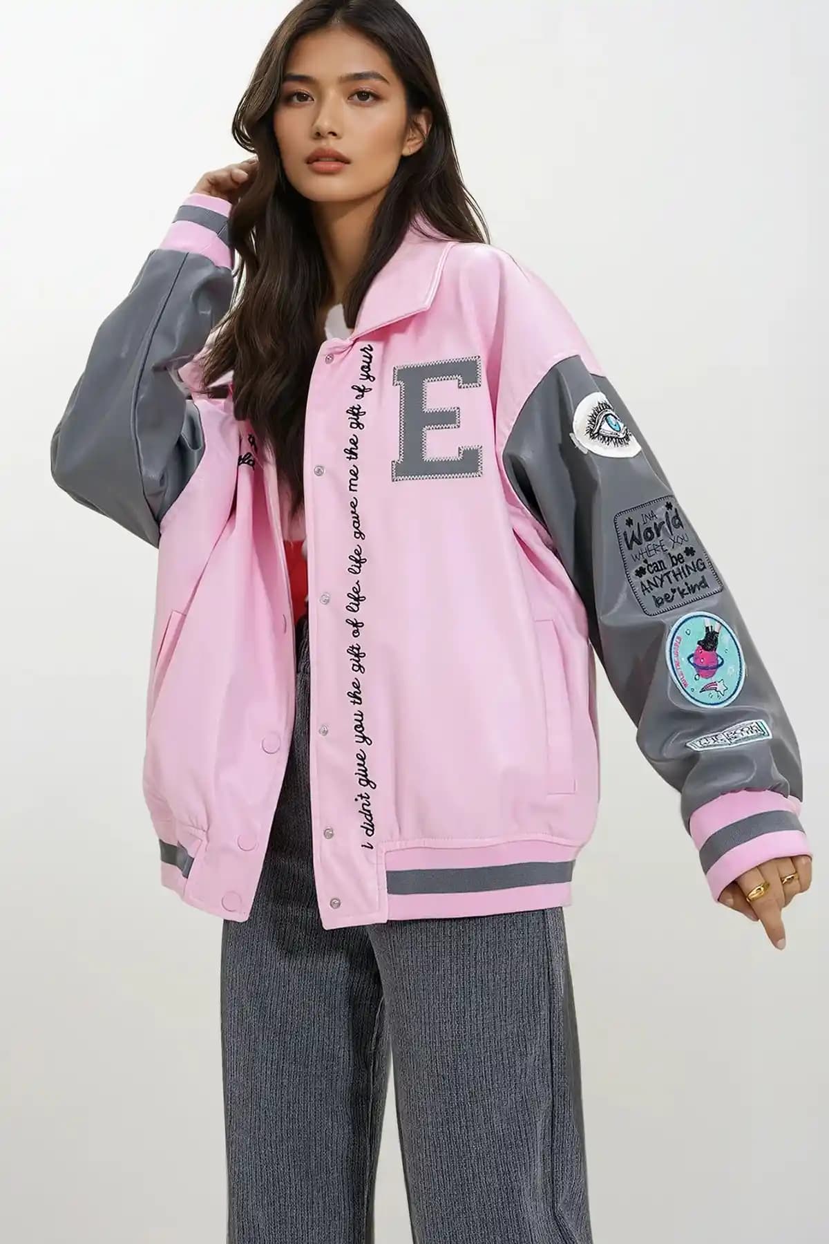 Trend Alaçatı Stili Kadın Pembe Oversize Ceket Şıklık ve Rahatlık Sunar