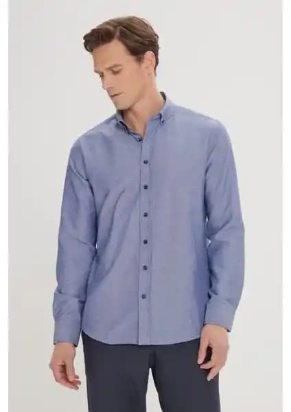 Altınyıldız Classics Erkek Lacivert Düğmeli Yaka Slim Fit Oxford Gömlek Özellikleri