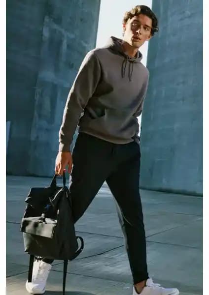 Altınyıldız Classics Erkek Siyah Standart Fit Jogger Eşofman Altı Rahat ve Çevre Dostu