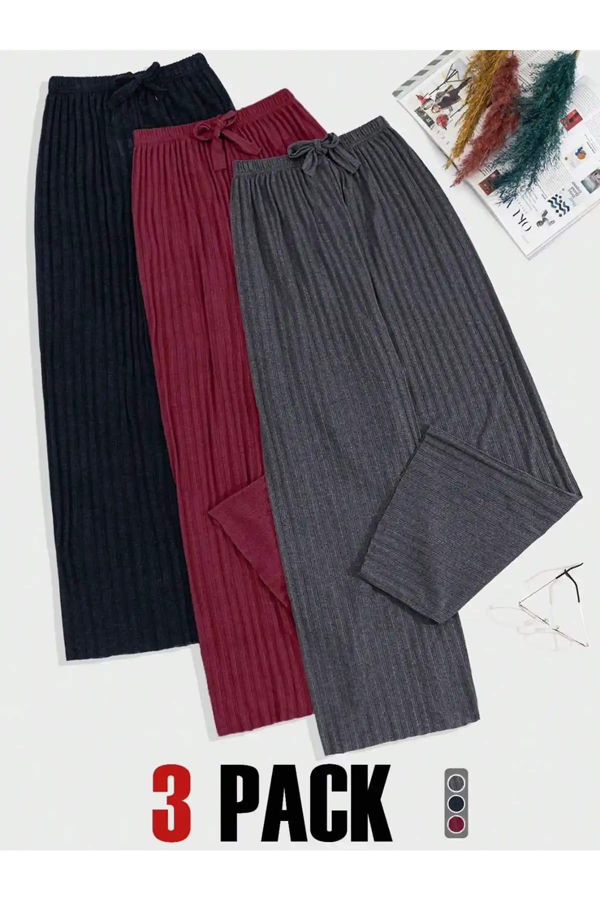 Asel 3'lü Kadın Likralı Rahat Pantolon & Eşofman Seti: Konfor ve Şıklık Bir Arada