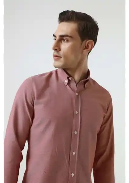 D'S Damat Slim Fit Kırmızı Armürlü Pamuklu Erkek Gömlek İncelemesi ve Özellikleri
