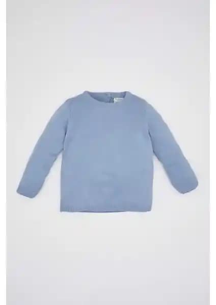 DeFacto Erkek Bebek Bisiklet Yaka Basic Düz Triko Kazak - Rahat ve Şık Tasarım