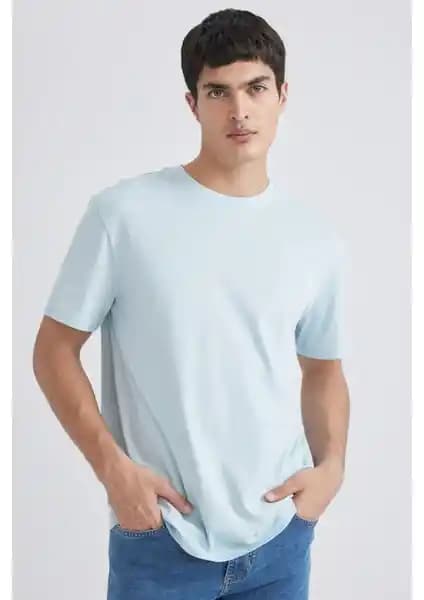 DeFacto New Regular Fit Bisiklet Yaka Basic %100 Pamuk Kısa Kollu Tişört Modelleri