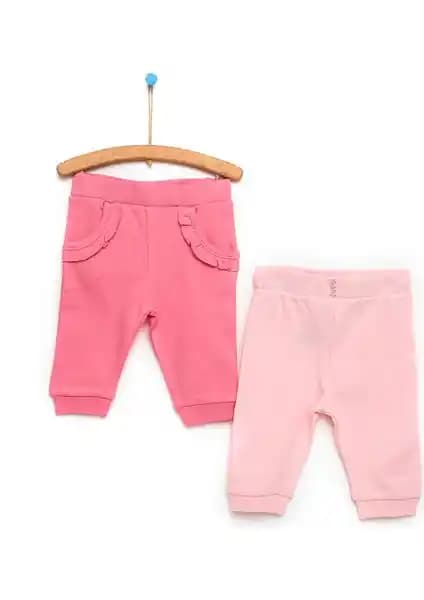 HelloBaby Basic Kız Bebek Fırfırlı Cepli 2'li Pamuklu Yazlık Alt Rahat Kalıp