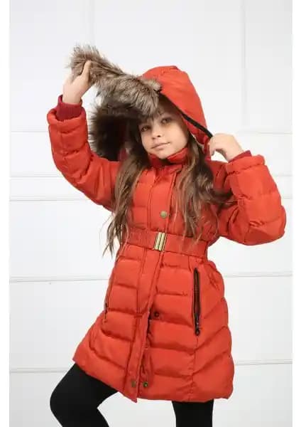 Passion Kiremit Kız Çocuk Peluşu Çıkarılabilir Kemerli Şişme Kaban Mont Özellikleri