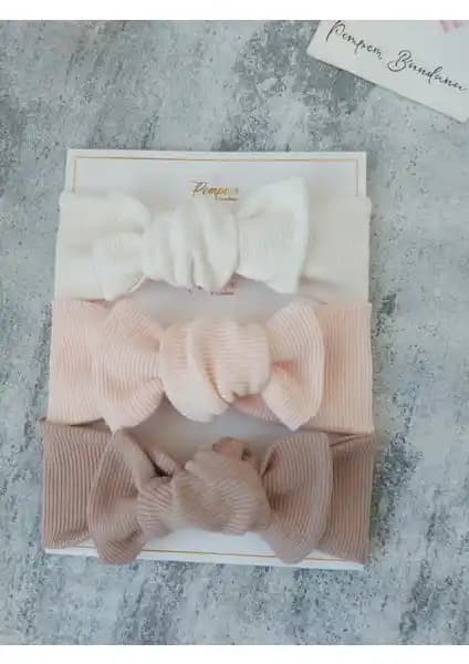 Pempem Bandana Kız Bebek Ribana 3'lü Set: Yumuşak ve Şık Bandana Seçeneği