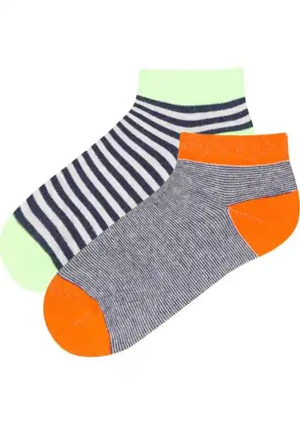 Penti Çok Renkli Erkek Çocuk Neon Striped 2'li Patik Çorap Seti Konfor ve Şıklık