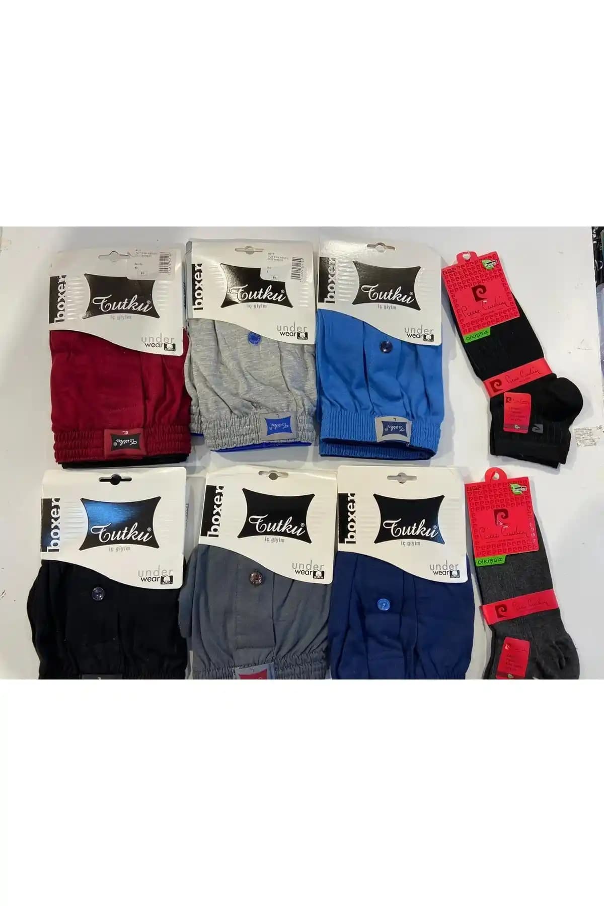 Tutku 6'lı %100 Pamuklu Boxer Seti ve Pierre Cardin Bambu Çorap Hediyesi Konforu