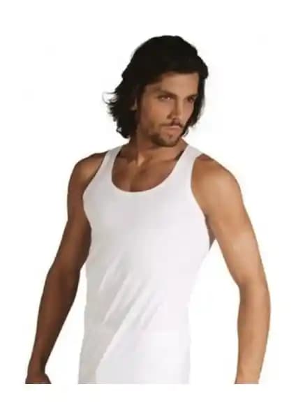 Tutku 6'lı Paket Klasik Erkek Atlet Beyaz - %100 Pamuklu Rahat İç Giyim