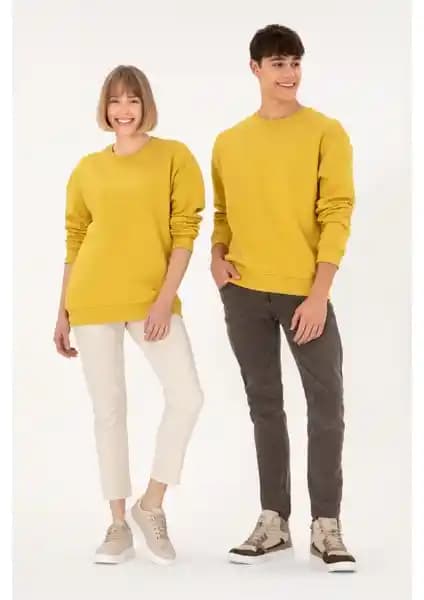 U.S. Polo Assn Erkek Bisiklet Yaka Sarı Şardonlu Sweatshirt - Konfor ve Şıklık