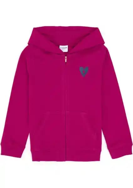 U.S. Polo Assn. Kız Çocuk Fuşya Fermuarlı Basic Sweatshirt Rahat ve Şık Tasarım