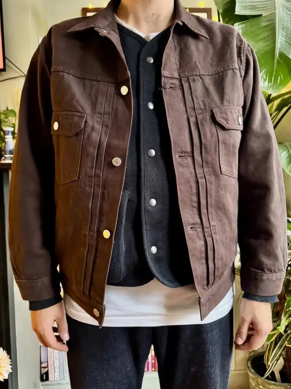 Momotaro Onigurumi Tip II 15oz Denim Ceket: Japon Ceviz Kabuklarıyla Bitkisel Boyama