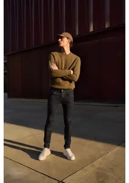 Altınyıl<dı>z Classics Erkek Koyu Lacivert Ekstra Slim Fit Dar Kesim Jean Pantolon