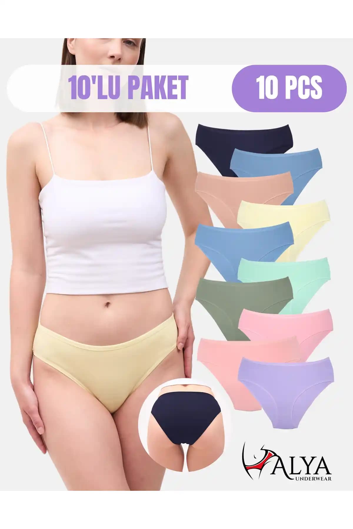 Alya Underwear Kadın Pamuklu Renkli Slip Külot: Konfor ve Şıklık Sunan Günlük İç Giyim