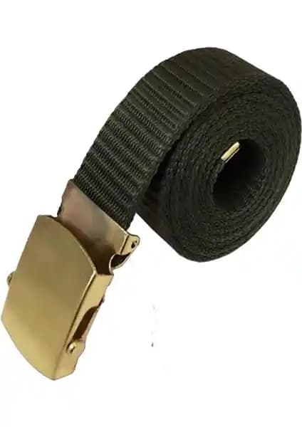 Asker Vadisi Haki Renk Bez Kemer Erkekler İçin Dayanıklı ve Şık Aksesuar