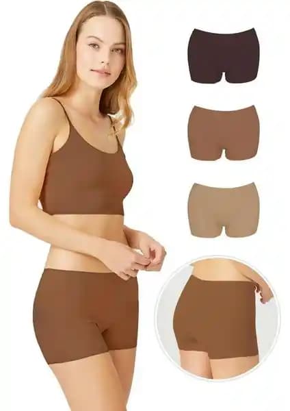 Cottonhill Dikişsiz Lazer Kesim Kadın Boxer Külotleri Günlük Rahatlık ve Şıklık Sunar