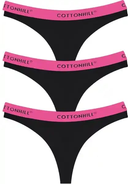 Cottonhill Pamuklu Kadın Tanga Külot 3'lü Paket Günlük Konfor ve Kalite Sunar