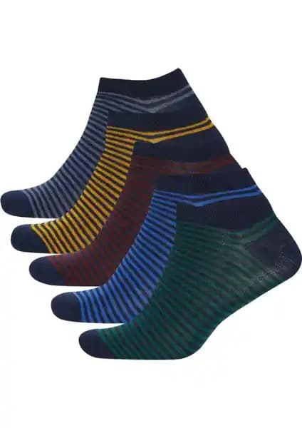 DeFacto Erkek 5'li Pamuklu Patik Çorap Seti Günlük Konfor ve Şıklık Sunar