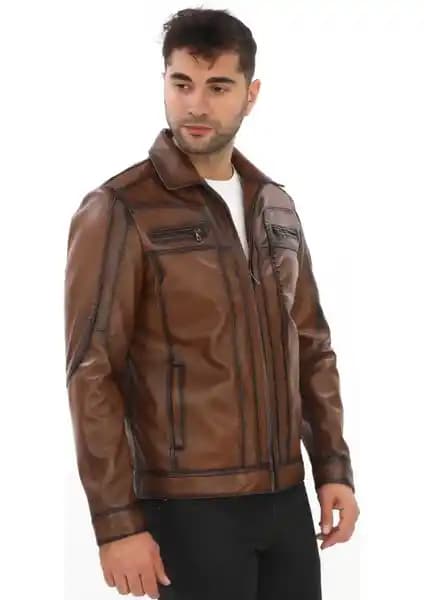 Deriburada Erkek Puntolu Hakiki Deri Mont: Şık ve Dayanıklı Klasik Erkek Giyim Seçeneği