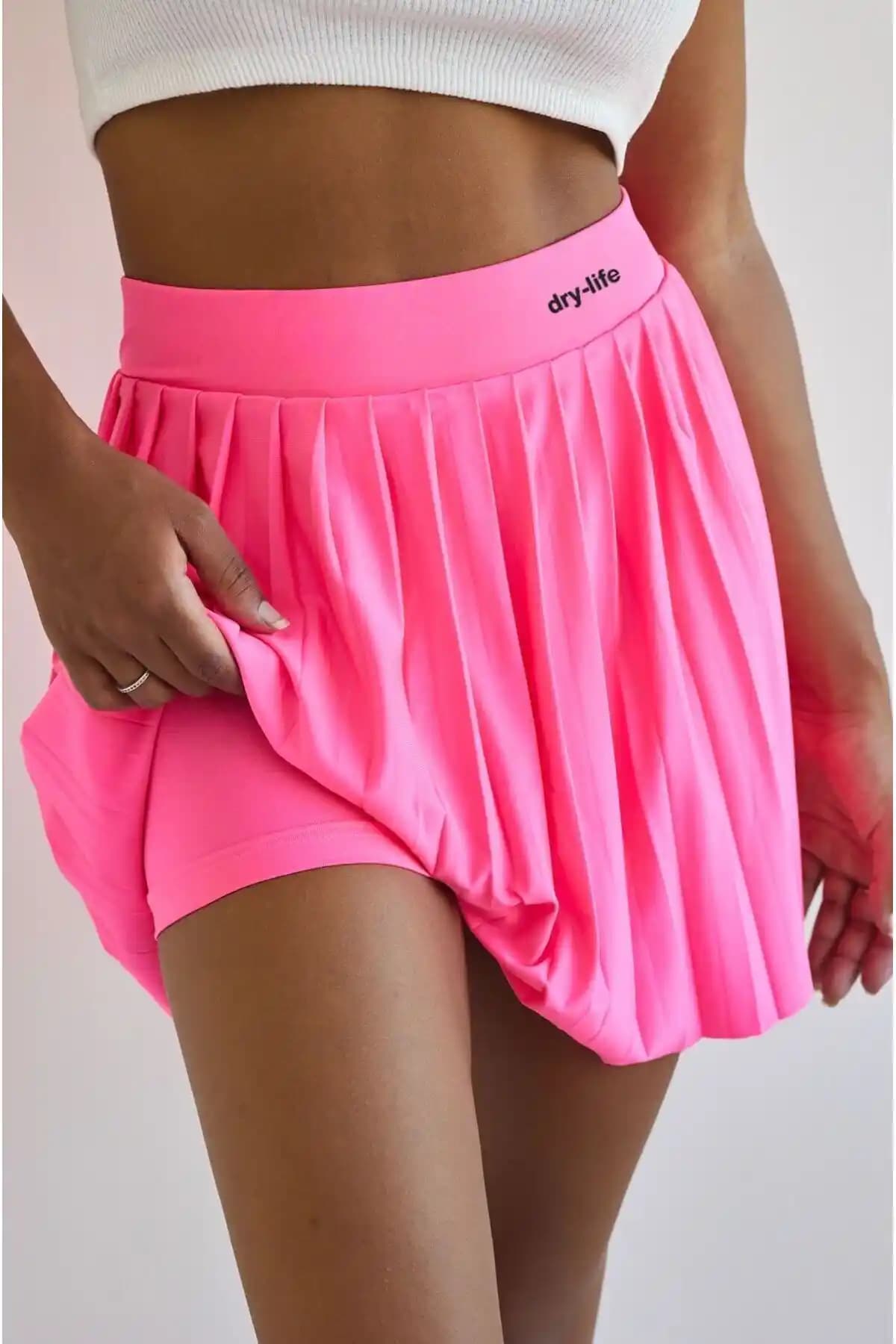 DryMod Yüksel Bel İçi Şortlu Pileli Spor Tenis Eteği Modern ve Konforlu Tasarım