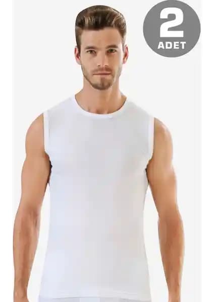 Erkekler İçin Pamuklu Beyaz Tişört ve Atlet Seti Günlük ve Spor Kullanımı İçin Uygun