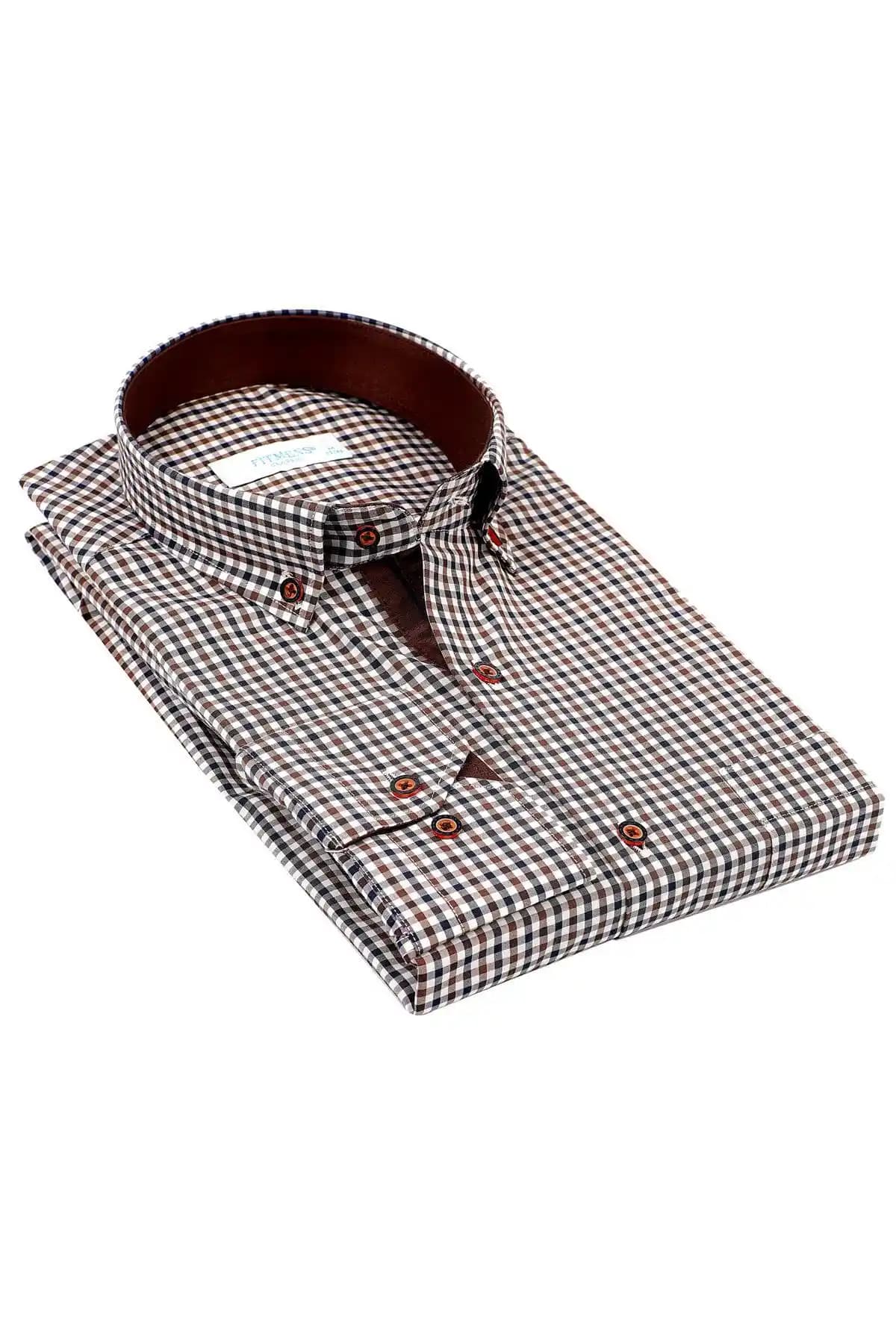 Fitmens Klasik Uzun Kol Kareli Erkek Gömlek Şıklık ve Fonksiyonellik Bir Arada