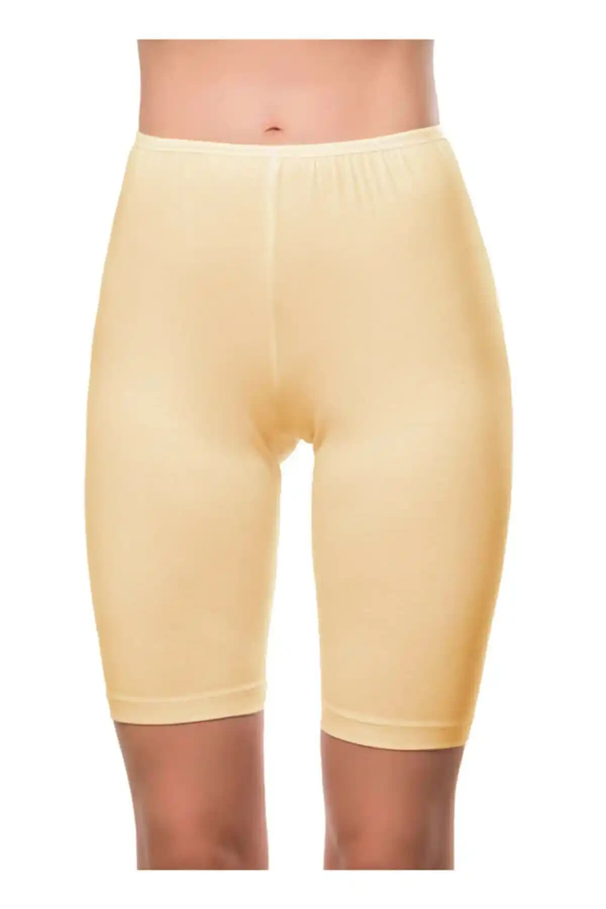 Genel Markalar Kadın Bacak İçi Sürtünmesine Karşı Pamuklu Paçalı Tayt Külot Ten