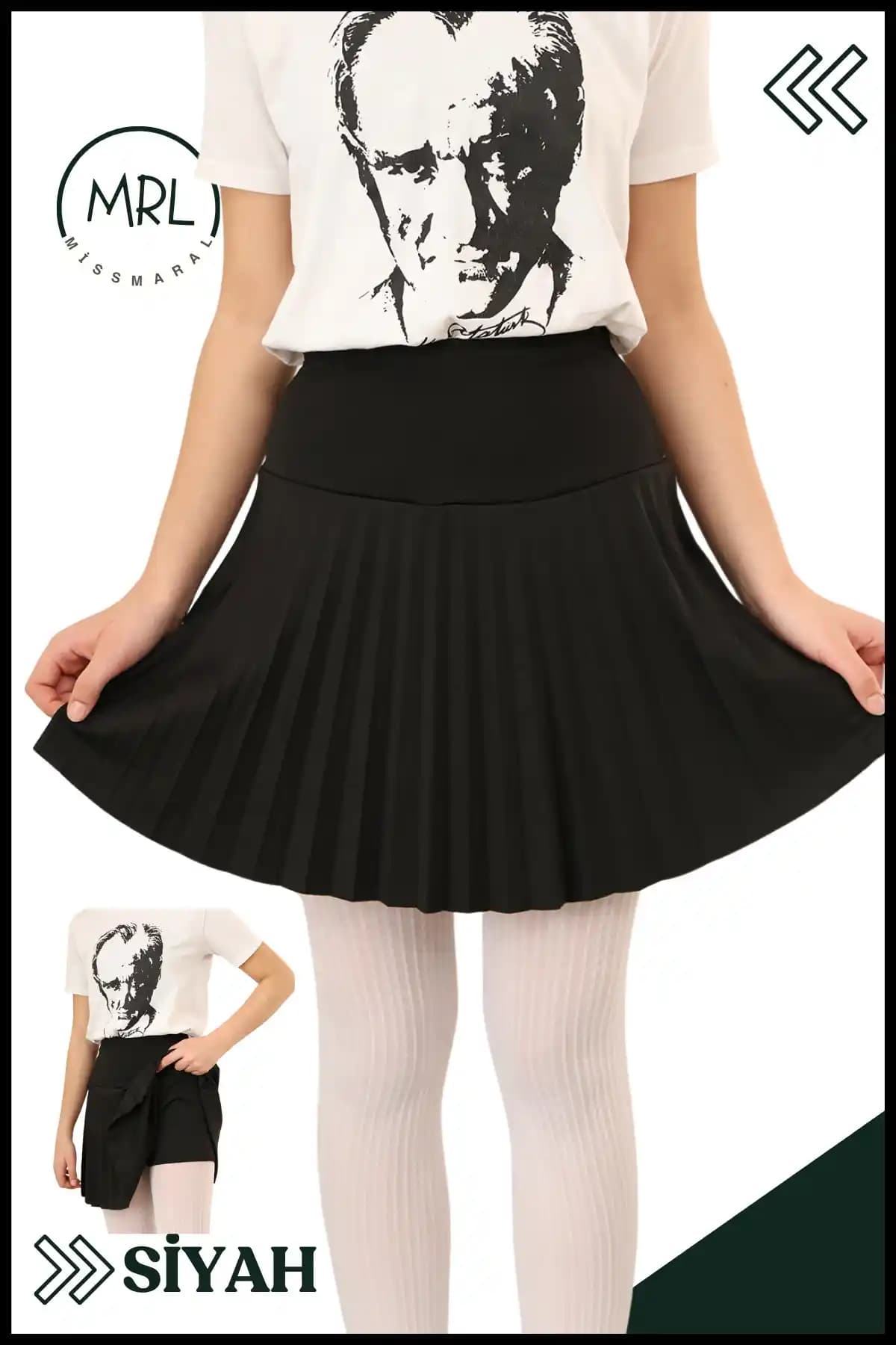 Missmaral Kız Çocuk Pileli Siyah Etek: Şıklık ve Konfor Sunan Çok Yönlü Tasarım