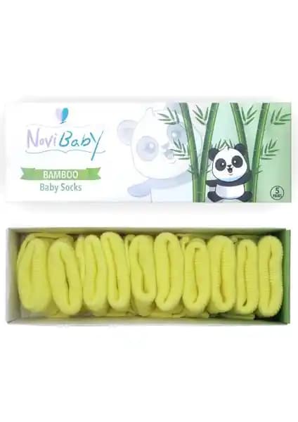 Novibaby 5'li Bambu Yenidoğan Bebek Çorapları Doğallık ve Konfor Sunar