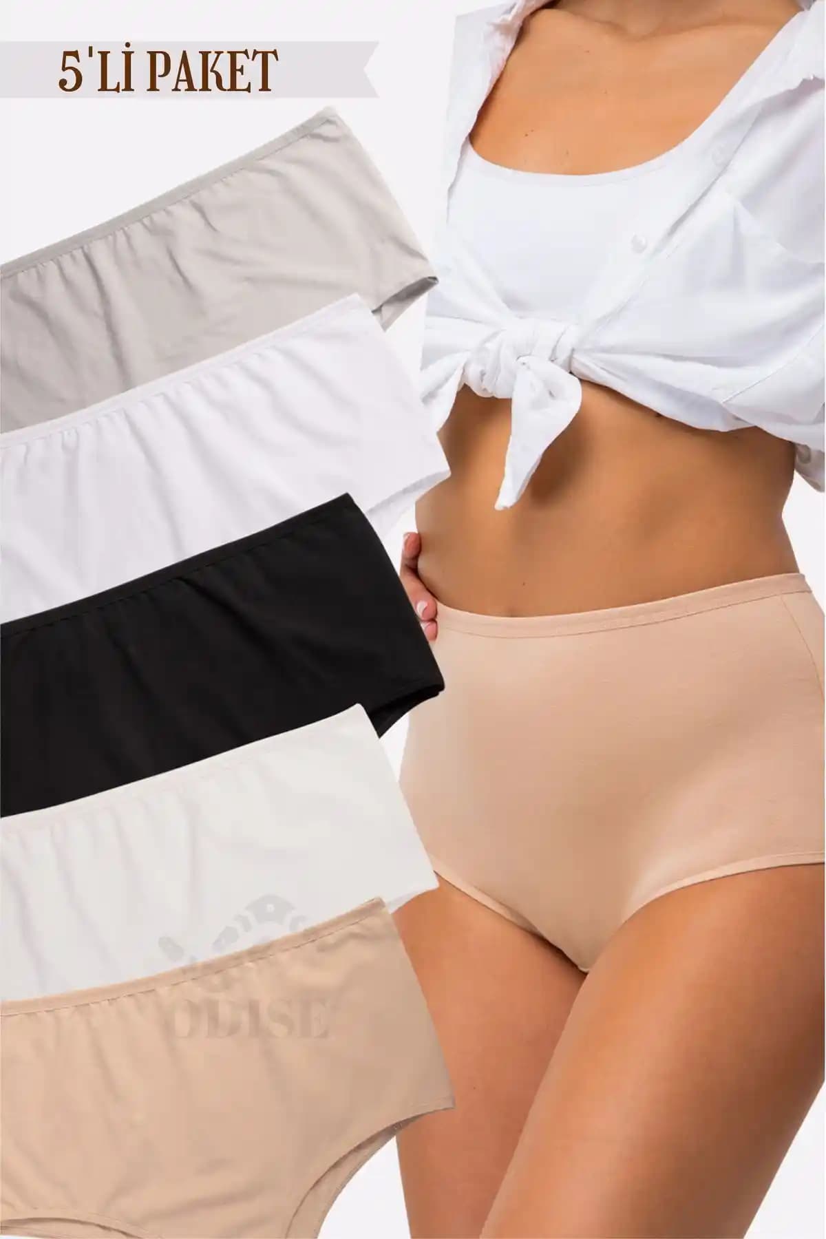 ODISE Pamuklu Büyük Beden Kadın Külotu Yüksek Bel ve Geniş Kenar Tasarımıyla Konfor Sunar