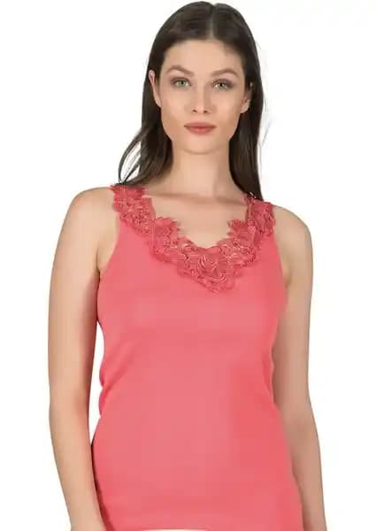 Özkan Underwear 2001 Kadın Pamuklu Ribana Dantelli Güpürlü Manolya Atlet Özellikleri ve Tasarımı