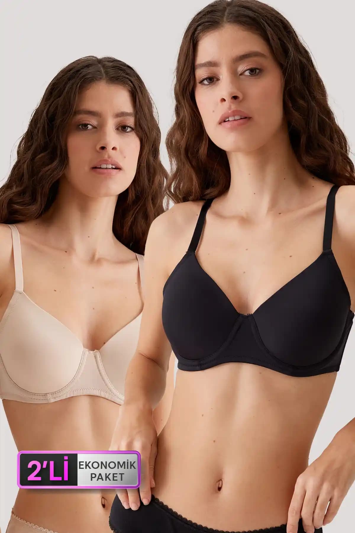 Pierre Cardin 2'li Ekonomik Pamuklu Toparlayıcı Sütyen Seti Günlük Rahatlık ve Destek Sağlar