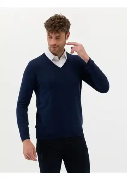 Pierre Cardin Erkek Açık Lacivert Slim Fit V Yaka Basic Triko Kazak Özellikleri ve Bakım Talimatları